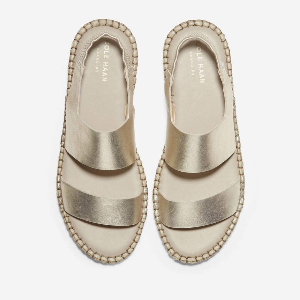 👣Cole Haan👣 Soft Gold Metallic  Cloudfeel Leather footwear - Picture 5 of 14